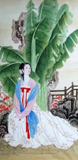 Chinese Beautiful Ladies Painting,66cm x 136cm,3449002-x