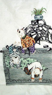 Chinese Boyes Painting,55cm x 100cm,3806001-x