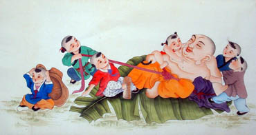 Chinese Boyes Painting,55cm x 100cm,3806009-x