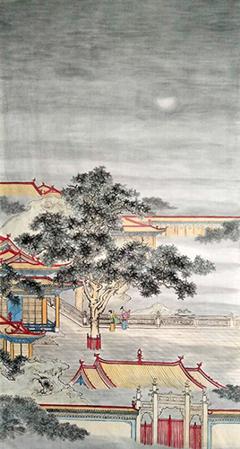 Buildings Pavilions Palaces Towers Terraces,96cm x 180cm(38〃 x 71〃),lzx11188005-z