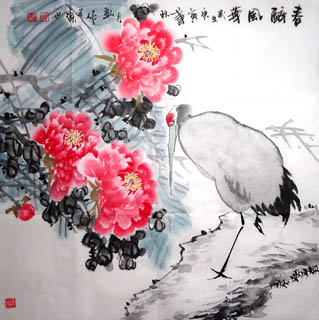 Chinese Crane Painting,69cm x 69cm,2422002-x