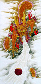 Chinese Dragon Painting,66cm x 130cm,4738021-x