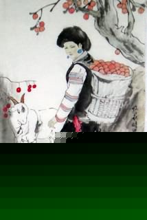 Chinese Ethnic Minority Painting,69cm x 46cm,3812011-x