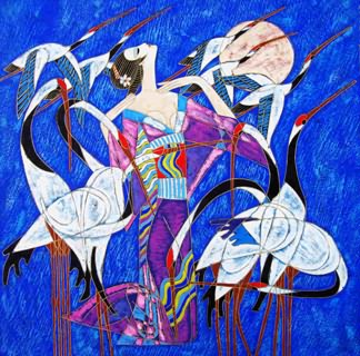 Chinese Ethnic Minority Painting,69cm x 69cm,3815010-x