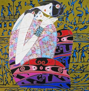 Chinese Ethnic Minority Painting,69cm x 69cm,3815023-x