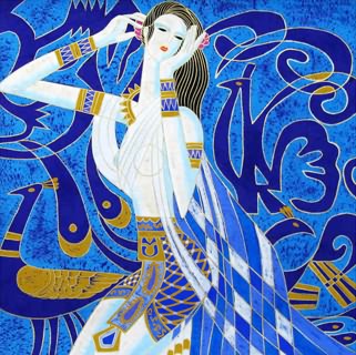 Chinese Ethnic Minority Painting,50cm x 50cm,3815025-x