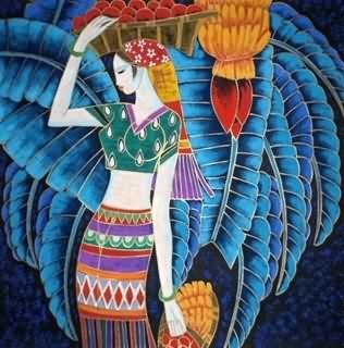 Chinese Ethnic Minority Painting,50cm x 50cm,3815050-x