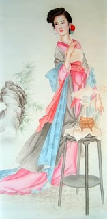 Chinese Famous Four Beauties Painting,50cm x 100cm,3533021-x