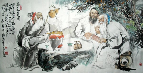 Gao Shi Play Chess Tea Song,69cm x 138cm(27〃 x 54〃),3447018-z