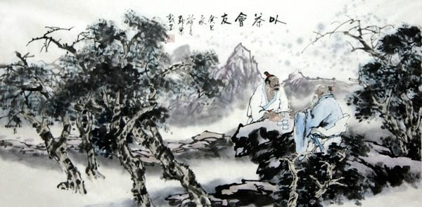 Gao Shi Play Chess Tea Song,50cm x 100cm(19〃 x 39〃),3711066-z