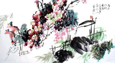 Chinese Grape Painting,50cm x 100cm,2556006-x