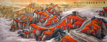 Chinese Great Wall Painting,140cm x 360cm,1026002-x