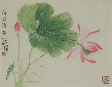 Chinese Lotus Painting,34cm x 46cm,2388013-x