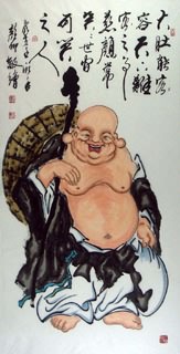 Chinese Maitreya Painting,69cm x 138cm,3906009-x