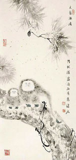 Chinese Monkey Painting,69cm x 34cm,4493007-x
