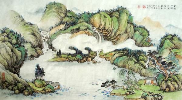 Mountain and Water,50cm x 100cm(19〃 x 39〃),1006062-z