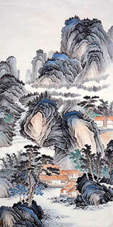 Chinese Mountain and Water Painting,90cm x 180cm,1011095-x