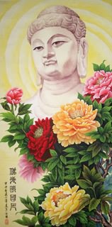 Chinese Peony Painting,67cm x 134cm,2328010-x