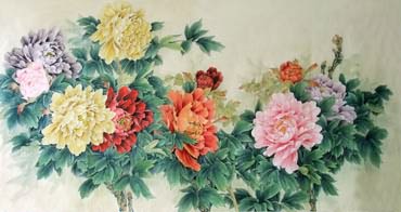 Chinese Peony Painting,66cm x 136cm,2352007-x