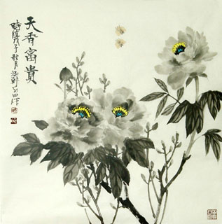 Chinese Peony Painting,68cm x 68cm,2388094-x