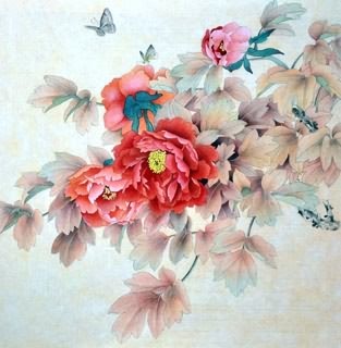 Chinese Peony Painting,50cm x 50cm,2416016-x