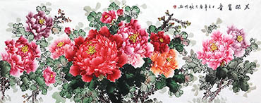 Chinese Peony Painting,70cm x 180cm,cxm21106014-x