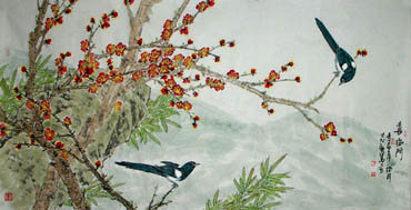 Chinese Plum Blossom Painting,66cm x 136cm,2360025-x