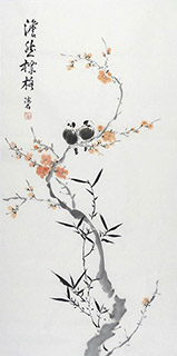 Chinese Plum Blossom Painting,50cm x 100cm,2407024-x