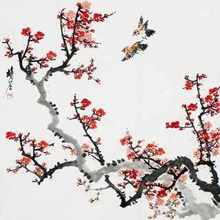 Chinese Plum Blossom Painting,69cm x 69cm,ms21139032-x