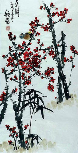 Plum Blossom,50cm x 100cm(19〃 x 39〃),zym21142018-z