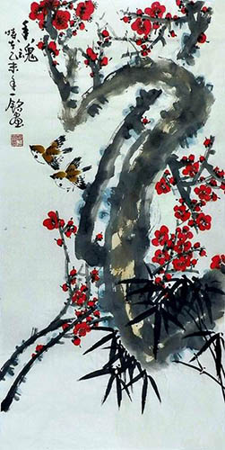 Plum Blossom,50cm x 100cm(19〃 x 39〃),zym21142025-z