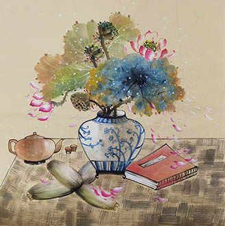 Chinese Qing Gong Painting,68cm x 68cm,2324065-x