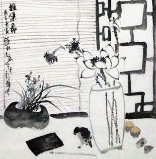 Chinese Qing Gong Painting,69cm x 69cm,2422017-x