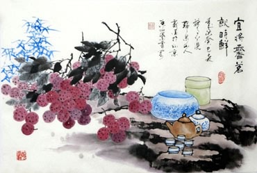 Chinese Qing Gong Painting,69cm x 46cm,2711097-x