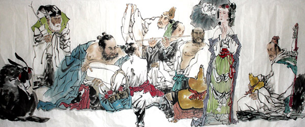 the Eight Immortals,70cm x 180cm(27〃 x 70〃),3348016-z