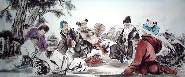the Eight Immortals,96cm x 240cm(38〃 x 94〃),3795002-z