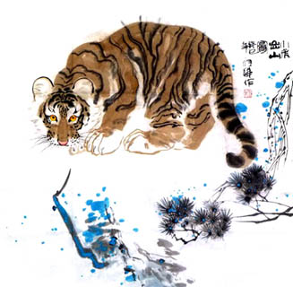 Chinese Tiger Painting,66cm x 66cm,4695016-x