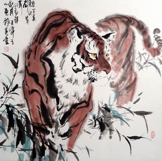 Chinese Tiger Painting,69cm x 69cm,4695031-x