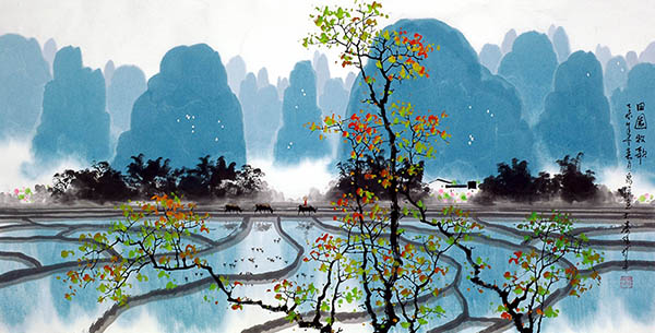 Village Countryside,68cm x 136cm(27〃 x 54〃),1095001-z