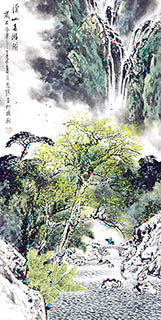 Chinese Village Countryside Painting,68cm x 136cm,1095034-x