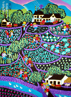 Flowers & Bird Watercolor Painting,25cm x 25cm,zqy7105028-x