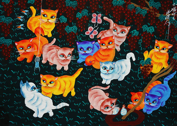 Flowers & Bird Watercolor Painting,55cm x 40cm(22〃 x 16〃),lft7104007-z