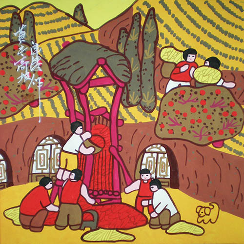 Peasant Watercolor Painting,25cm x 25cm(10〃 x 10〃),lft7104014-z