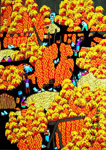 Peasant Watercolor Painting,36cm x 52cm(14〃 x 20〃),lft7104016-z