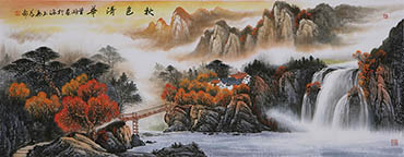 Chinese Waterfall Painting,70cm x 180cm,cyd11123012-x