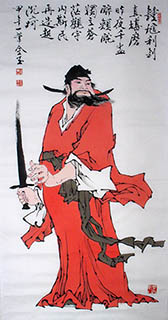Chinese Zhong Kui Painting,69cm x 138cm,zjy31127011-x
